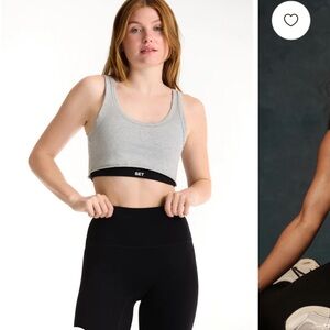 SET Active Heather Gray and Black Sports Bra